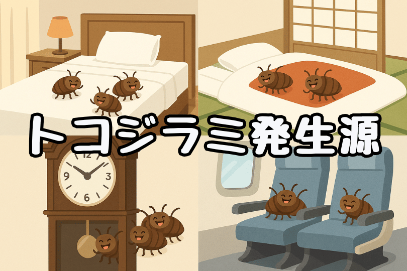 トコジラミつ4の発生源のイラスト