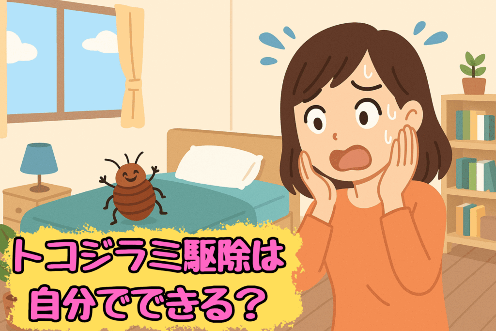 トコジラミがベッドに潜むイラスト