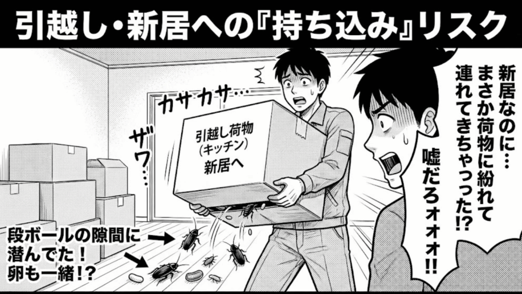 引越し時の段ボールや家具に潜むゴキブリのリスク