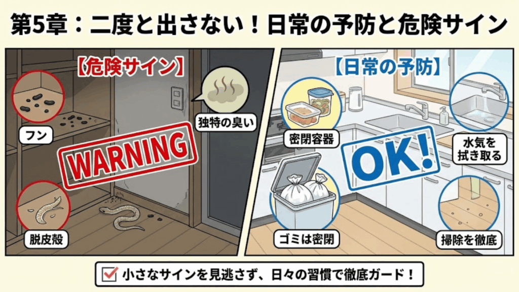 ゴキブリを二度と出さないための予防対策イメージ