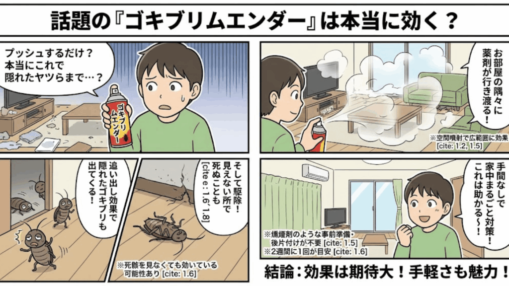 ゴキブリムエンダーを使って対策するイメージ