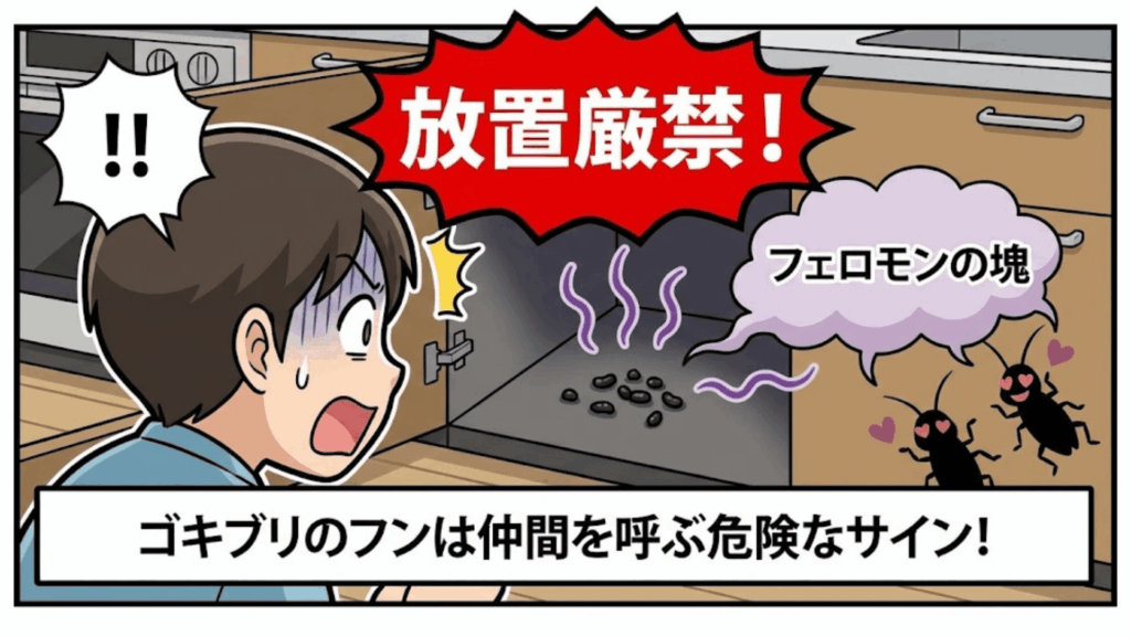 ゴキブリのフンとその危険性のイメージ