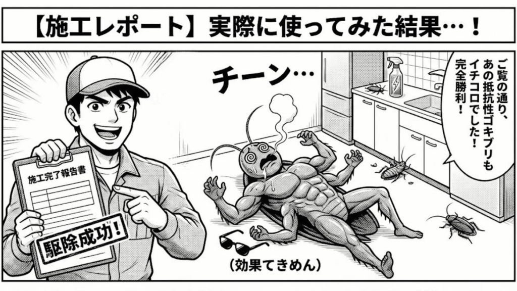 ベクトロンを使用した実際の駆除施工の様子