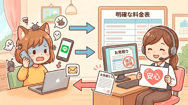 STEP 1：LINE・電話でのヒアリングと「事前お見積り」