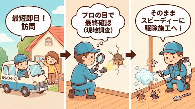 STEP 2：訪問・即日駆除スタート