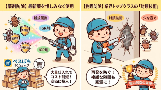 STEP 3：プロの技術による「複合的駆除施工」