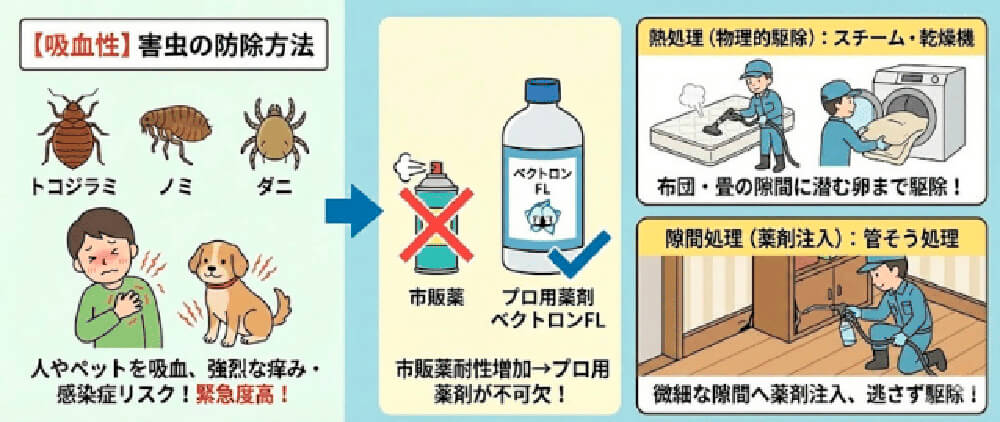 【吸血性】害虫の防除方法