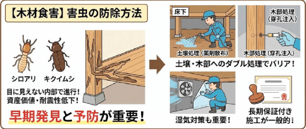 【木材食害】害虫の防除方法