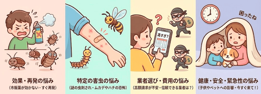 害虫駆除でこんな被害でお困りではないですか？