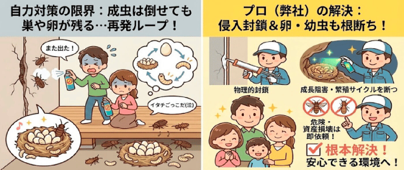 あらゆる害虫に対応！種別ごとの専門的な駆除アプローチ