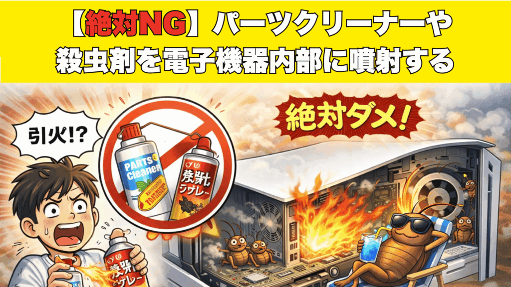 家電の通気口に殺虫スプレーを噴射するのは絶対NG
