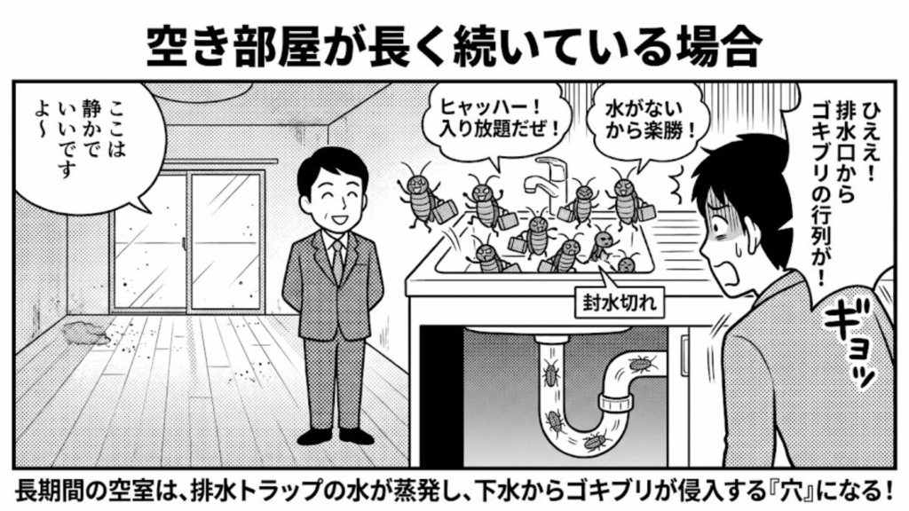 長期間の空き部屋がゴキブリの巣窟になるリスク