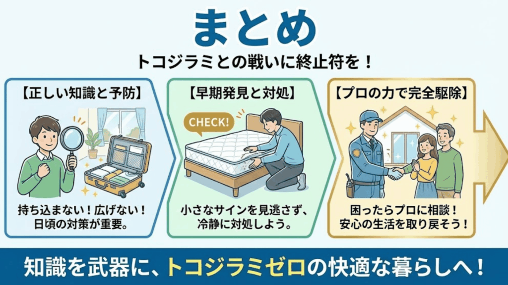 トコジラミ駆除を完了して安心した生活を取り戻すイメージ