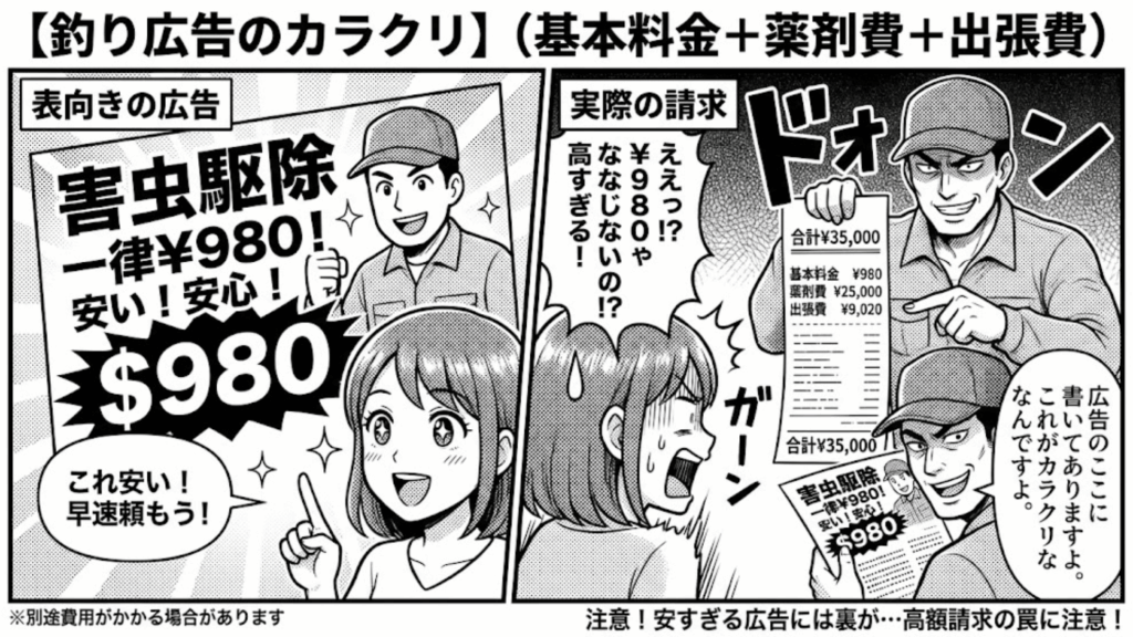 基本料金のみの釣り広告と追加請求のカラクリ
