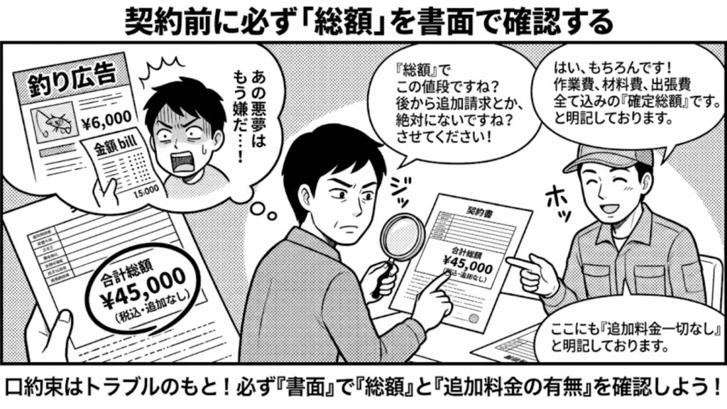 作業前に必ず見積書で総額を確認することの重要性