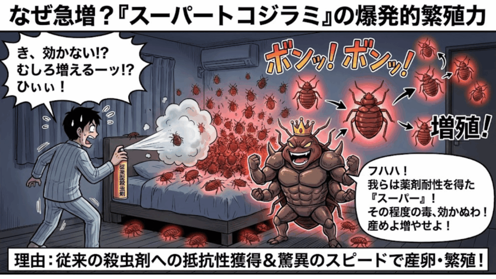 爆発的に繁殖するスーパートコジラミのイメージ