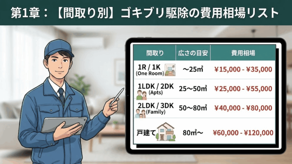 ゴキブリ駆除の費用相場・料金表