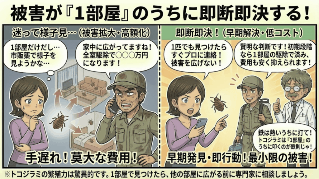 被害が拡大する前の早期依頼が最安値