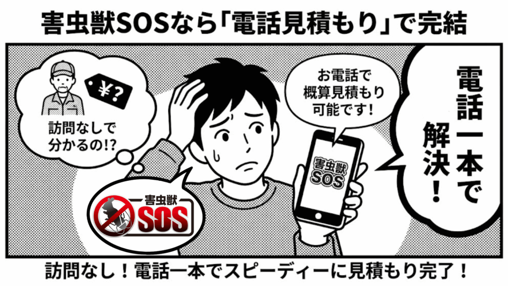 害虫獣SOSは電話で確定見積もりを提示する安心システム