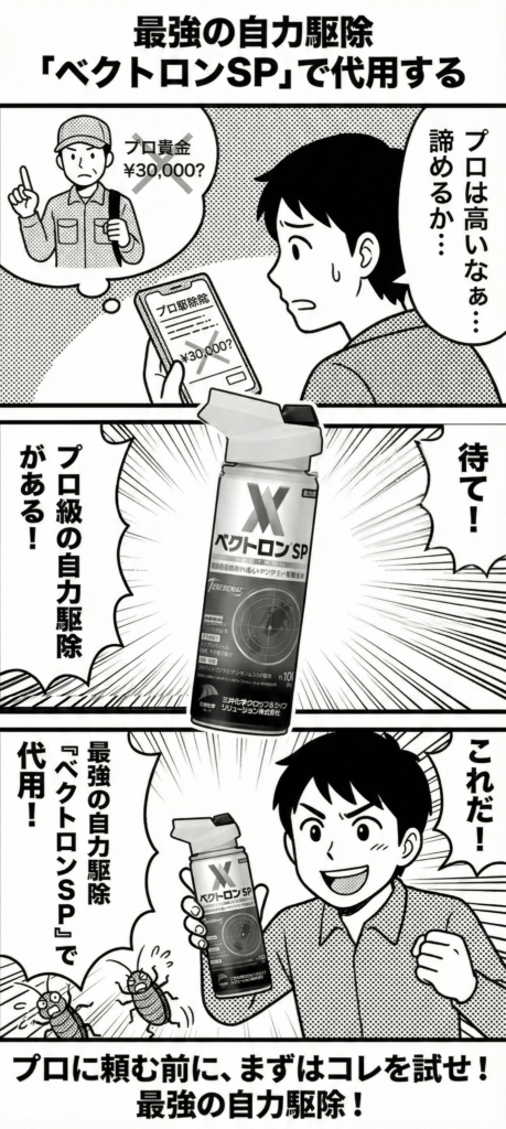 プロ用薬剤ベクトロンSPを使って自力駆除