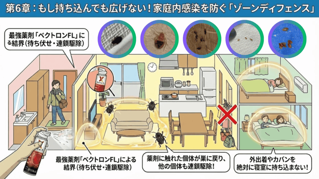 家庭内でのトコジラミ拡散を防ぐゾーンディフェンス戦略