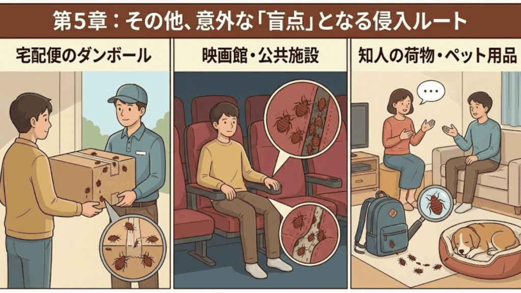 日常生活に潜む意外なトコジラミ侵入ルート