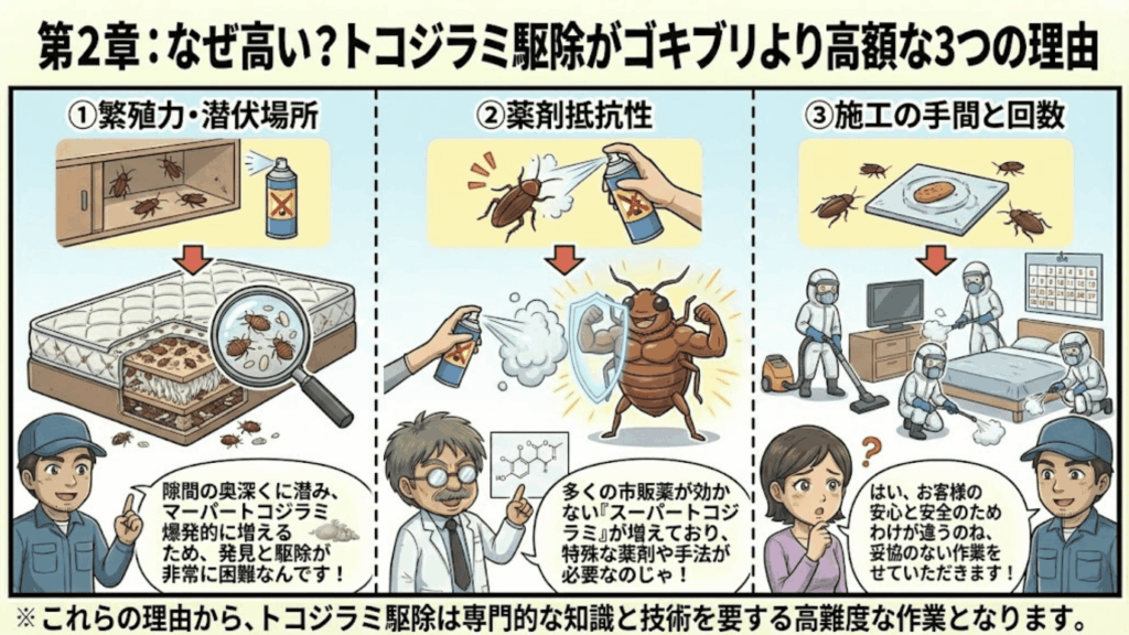 トコジラミ駆除が高額になる3つの理由
