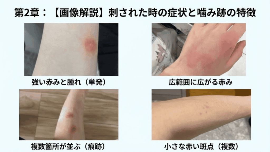 トコジラミによる虫刺されの症状イメージ
