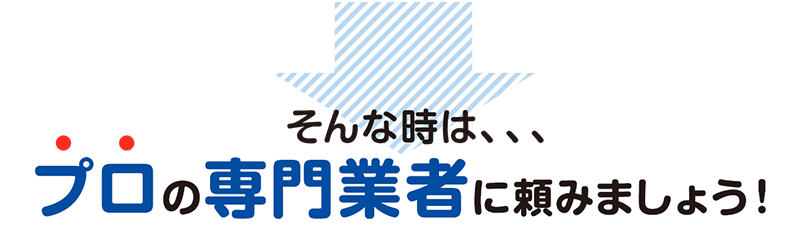 そんな時はプロの専門業者に頼みましょう!