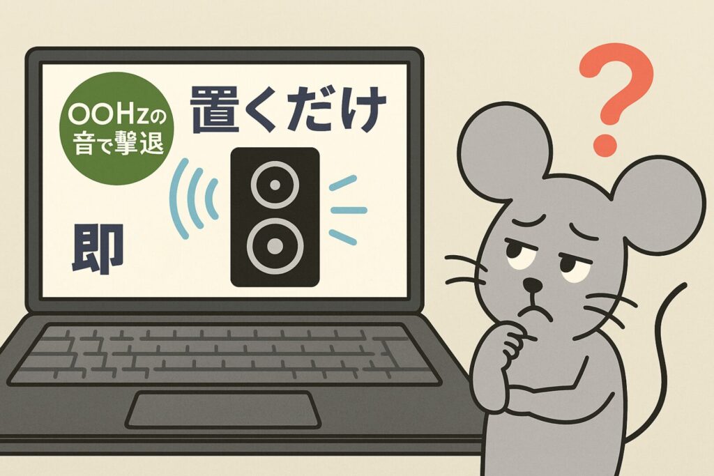 PCとネズミのイラスト