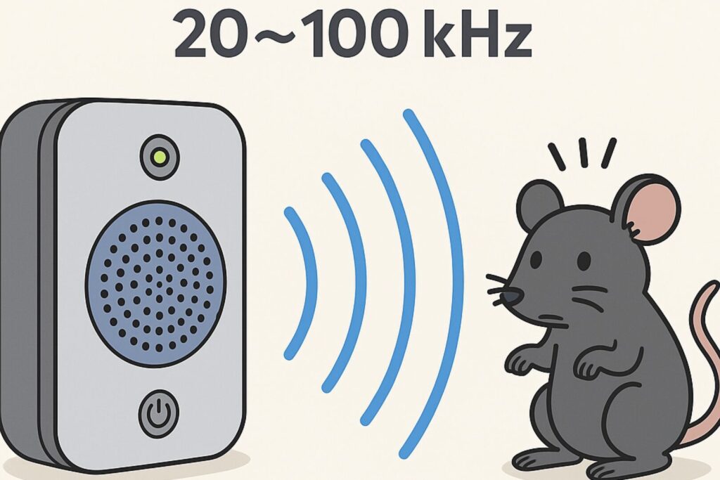 ネズミと超音波機のイラスト