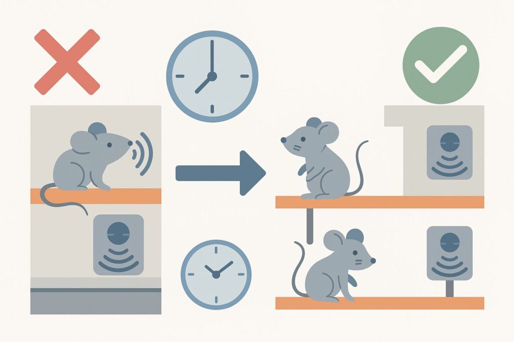 ネズミと超音波のイラスト