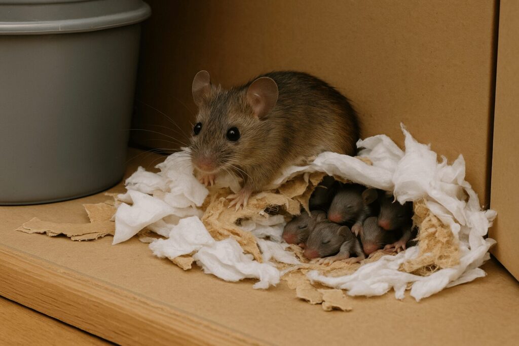 ネズミと赤ちゃんのイラスト