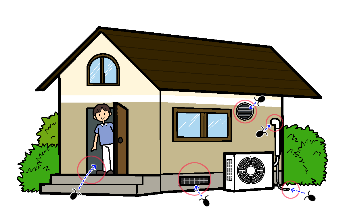 ゴキブリ外部侵入経路