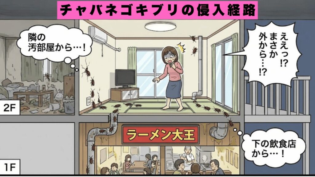 チャバネゴキブリの侵入経路