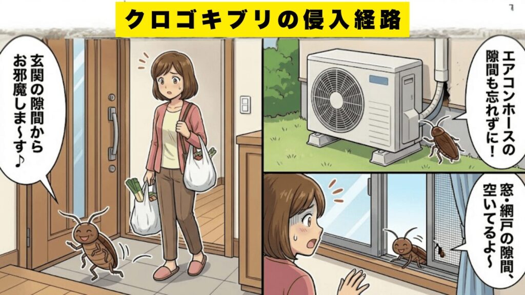 クロゴキブリの侵入経路