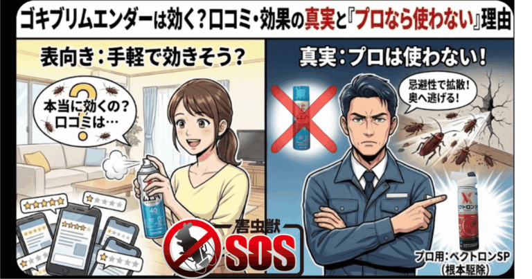 ゴキブリムエンダーはプロは使わないイラスト