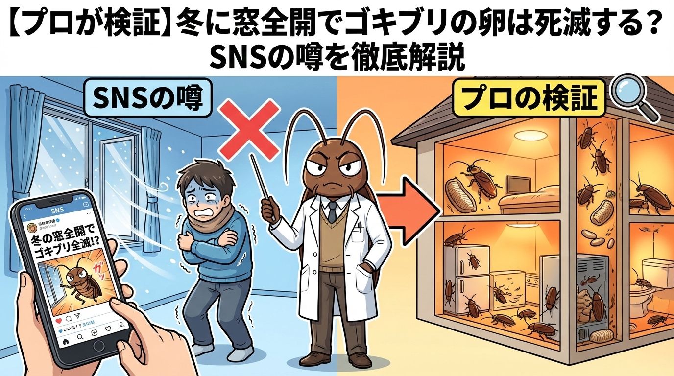 【プロが検証】冬に窓全開でゴキブリの卵は死滅する？SNSの噂を徹底解説